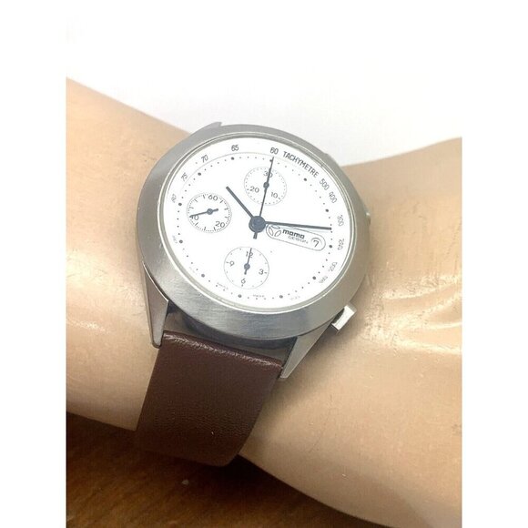 Momo Design Men's Watch Swiss Automatic Chronograph White Dial Leather B… - Picture 5 of 13